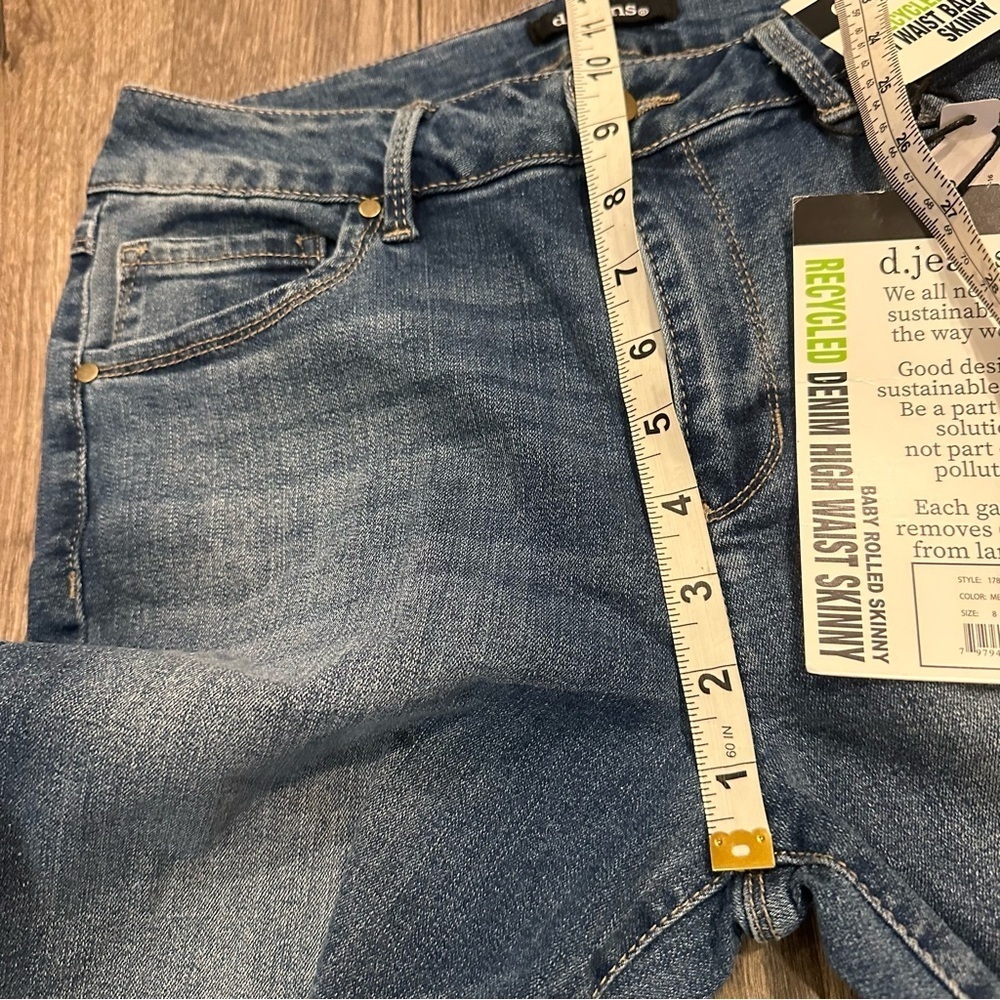 New D. Jeans High Waist Baby Rolled Skinny Jeans 8 Stretch Medium Wash Safira - Picture 10 of 10